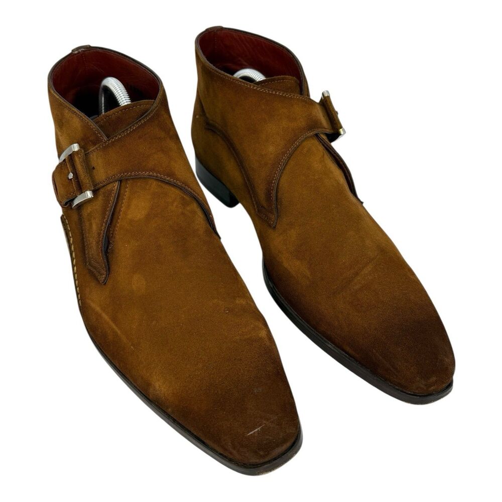 Magnanni Marco Single Monk Strap Boots 18906 Brown Sueded Leather 41 - 8US